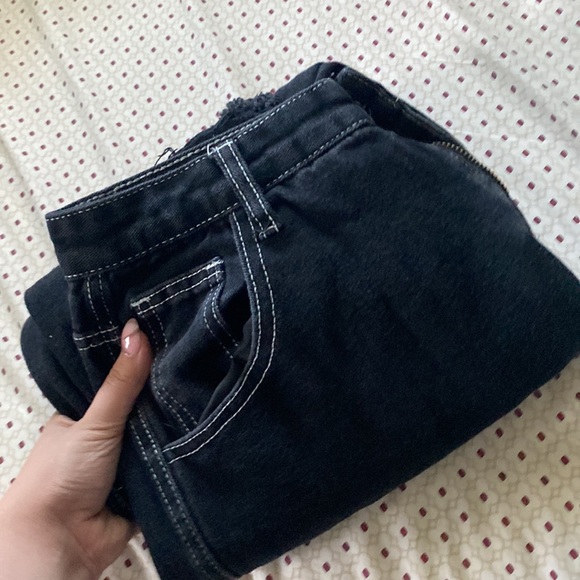 Y2K black women’s high-waisted wide-legged jeans - Picture 6 of 6